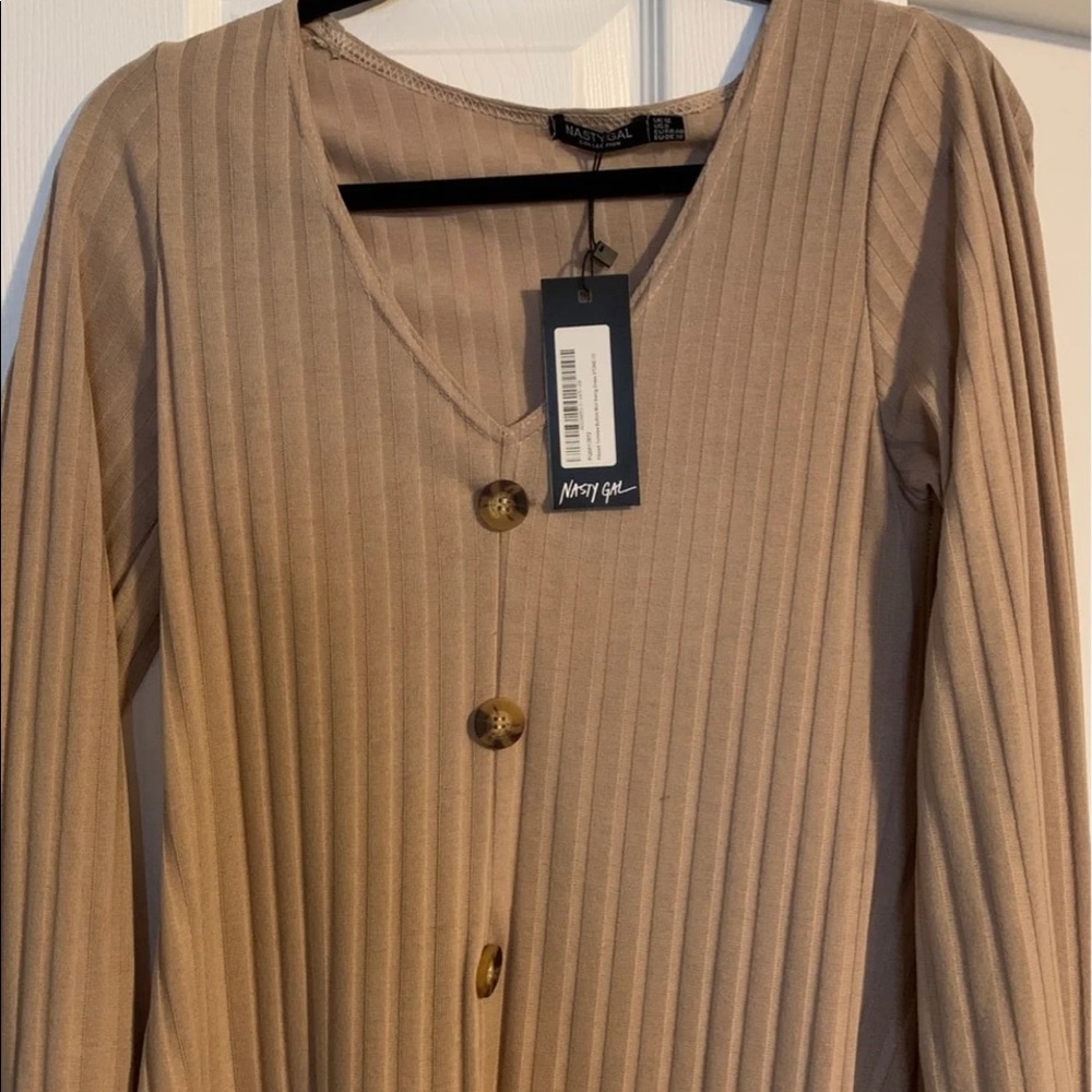 Tan ribbed dress
